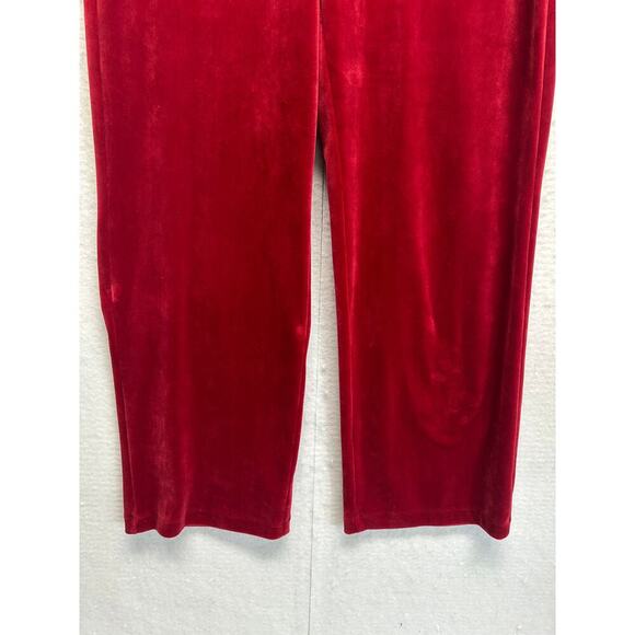 Tommy Bahamas Woman Velour Pull on Pants Small Red Spandex Pockets Boho Resort - Picture 2 of 11